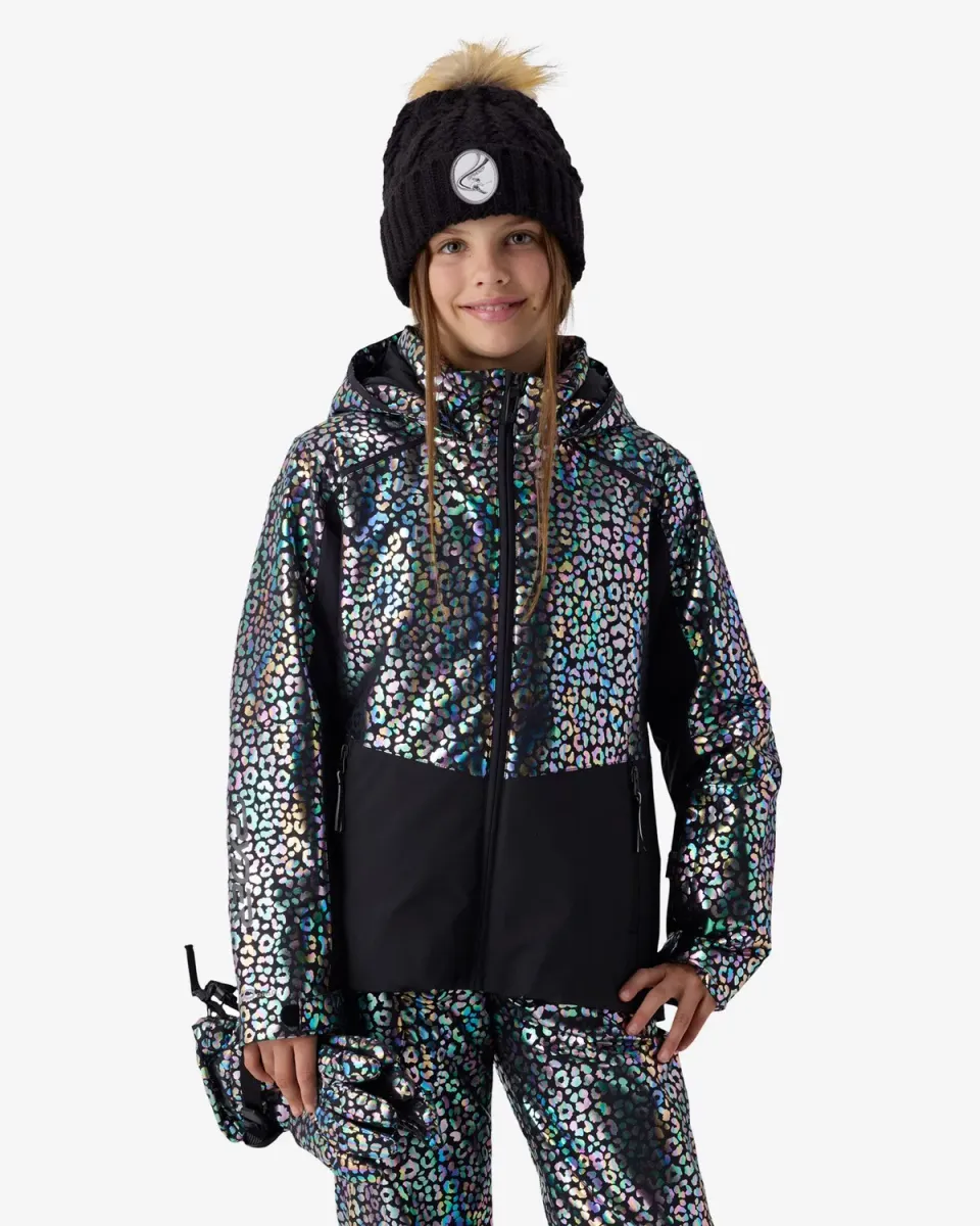 Spyder Conquer skijakke jente leopard vanntett 10K