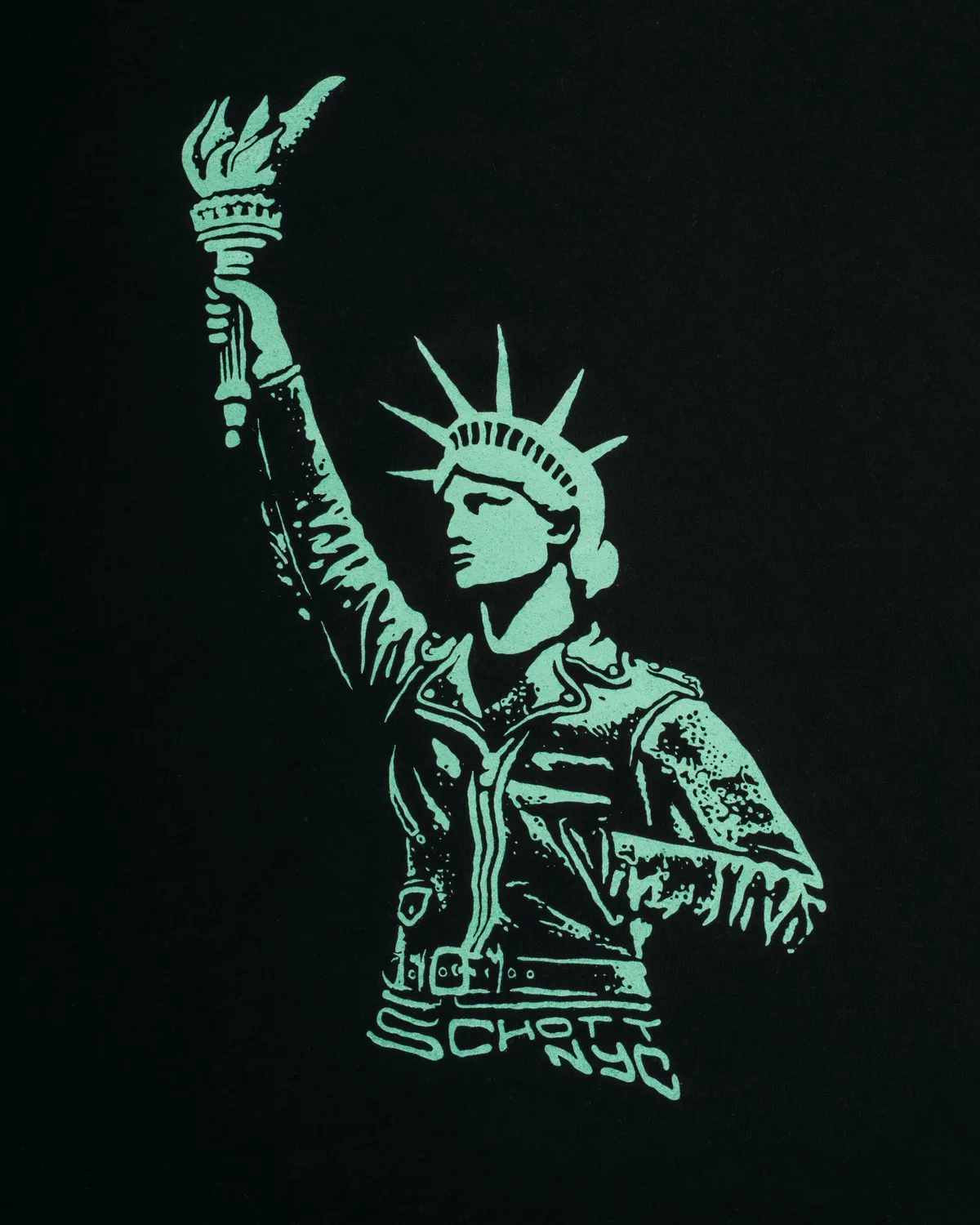 Schott NYC TLIBTY t-skjorte svart mintprint