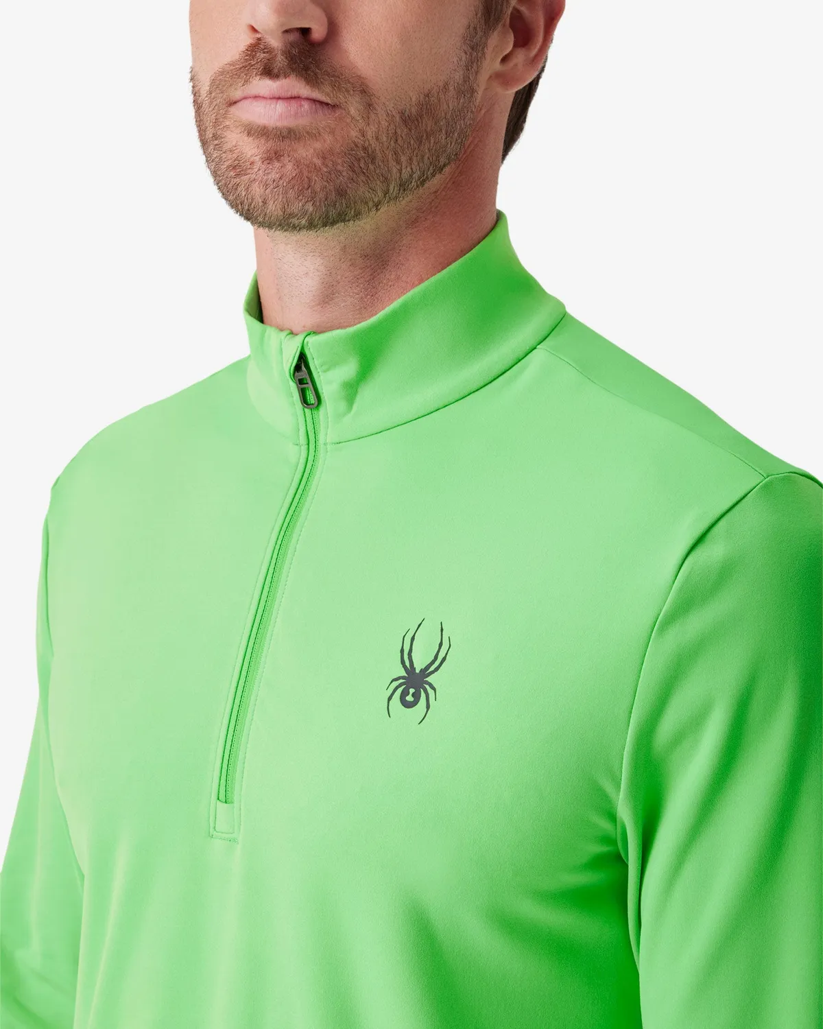 Spyder Prospect quarter zip genser strobe green tettsittende
