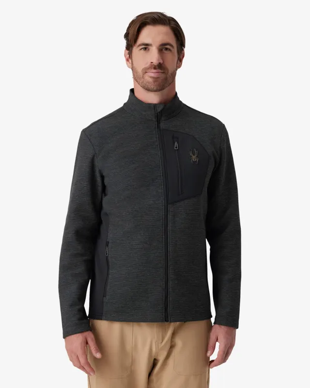 Spyder Bandit fleecejakke black melange vindtett