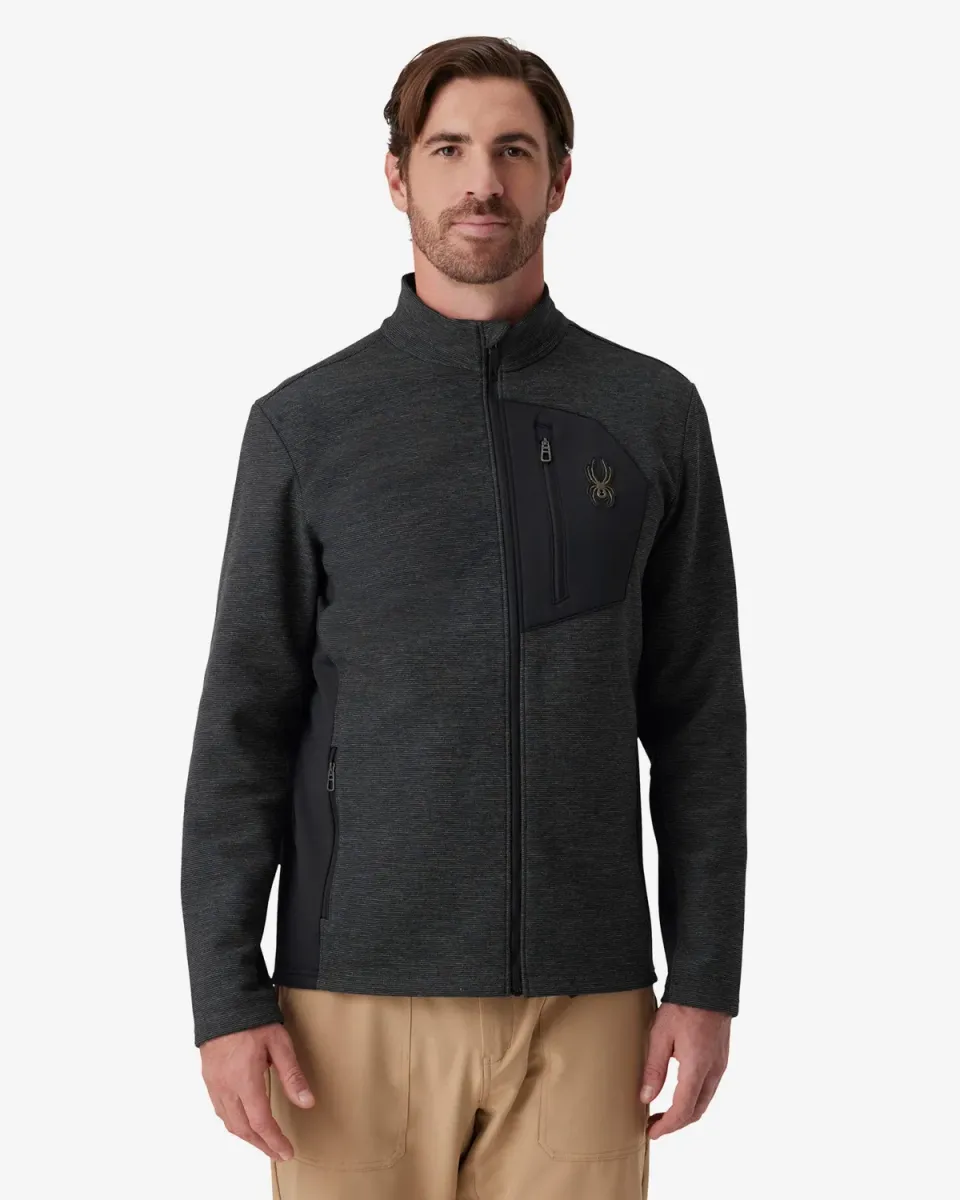 Spyder Bandit fleecejakke black melange vindtett