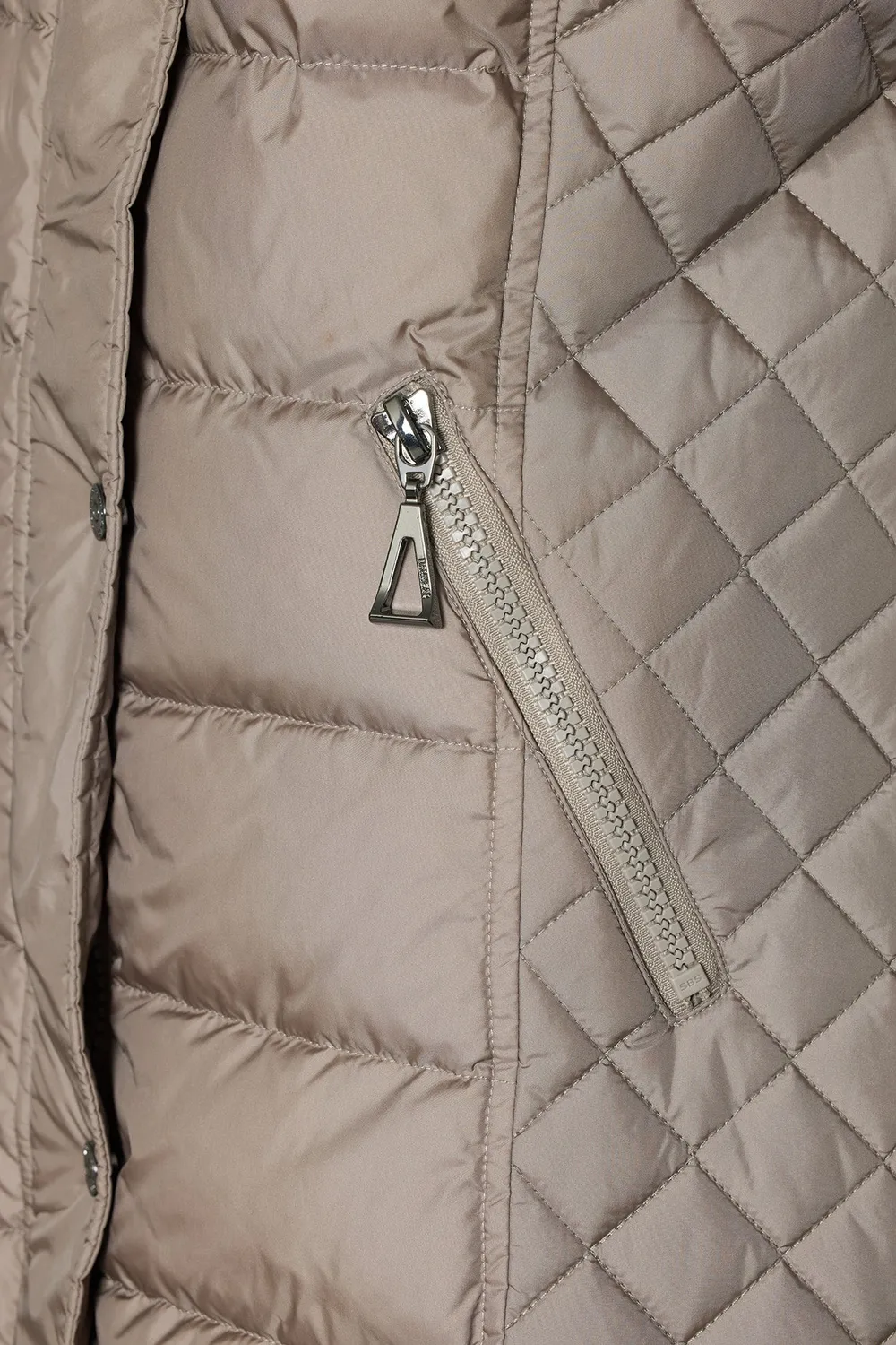 Danwear Jessi R vinterjakke taupe 3/4 dun med pels