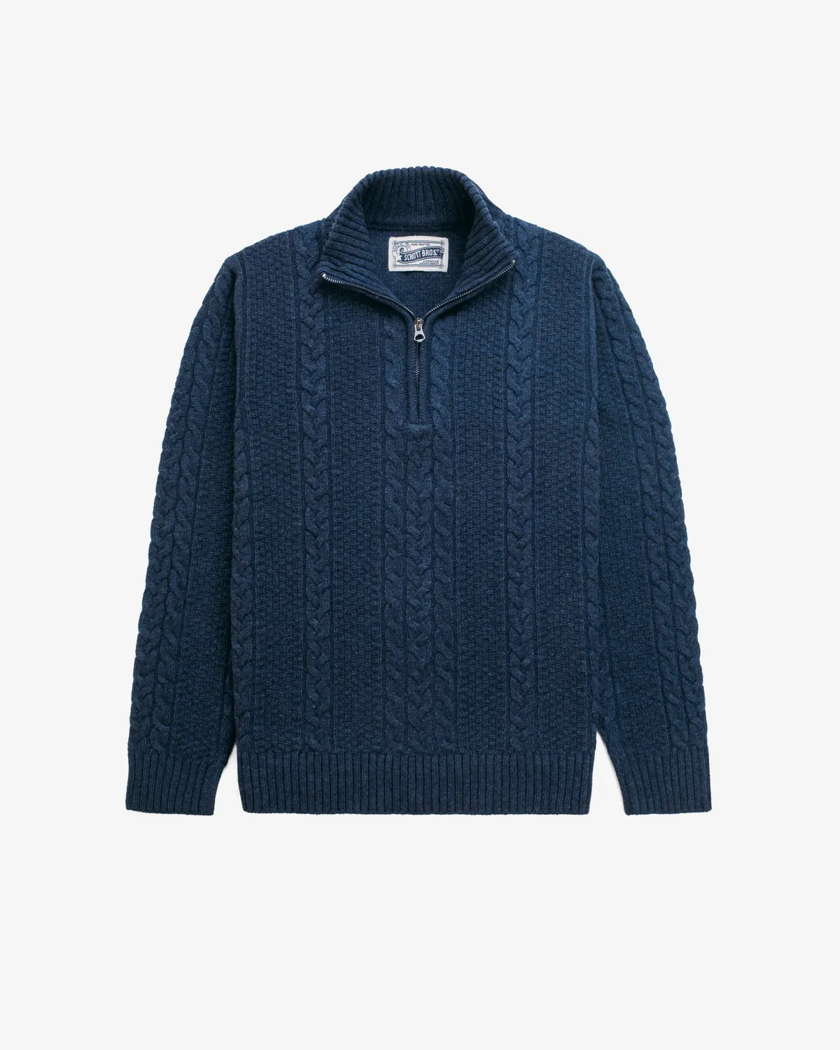 Schott NYC SW2620 genser Navy – ullmiks med glidelås