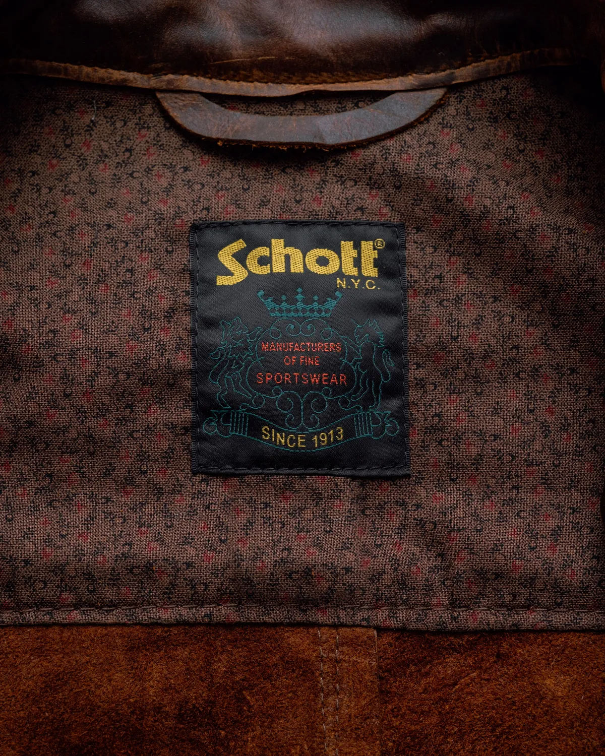 Schott NYC 581 cafe racer jakke brun nubuk