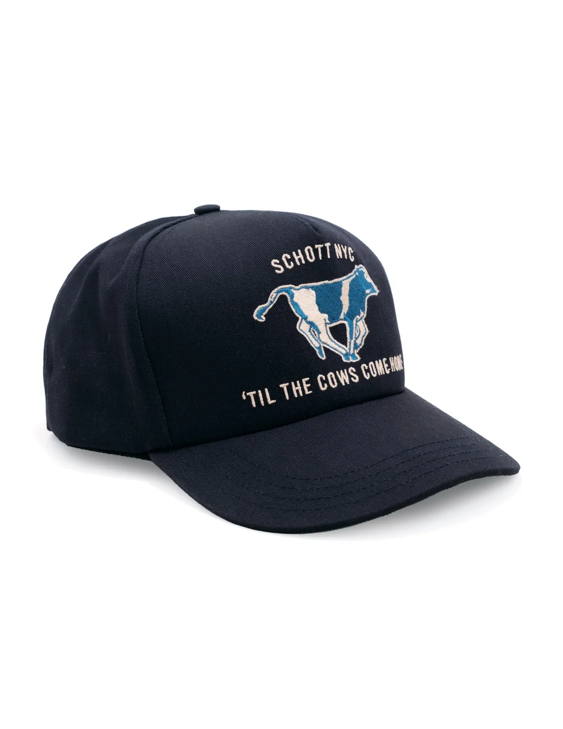 Schott NYC HCOW caps Navy brodert ku