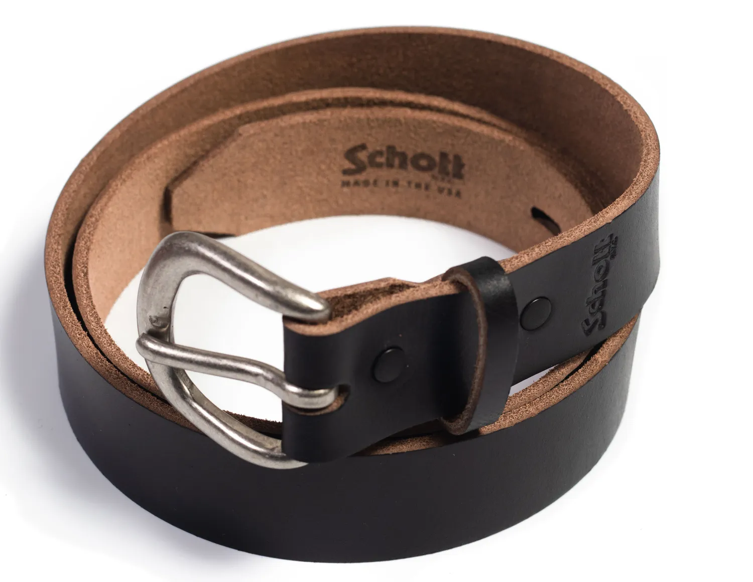 Schott NYC BLT91 skinnbelte brun Horween