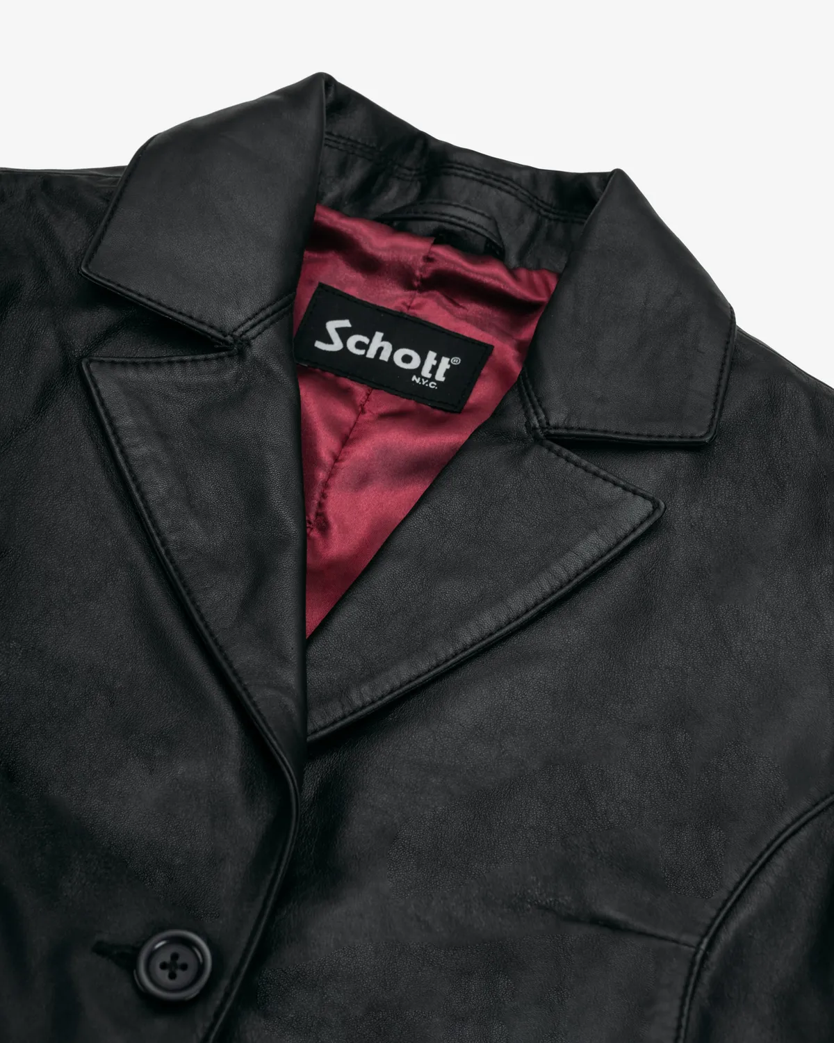 Schott NYC 2545W trenchcoat skinn svart tettsittende
