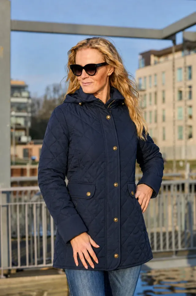 Danwear Windfield Ketty vinterjakke navy quiltet