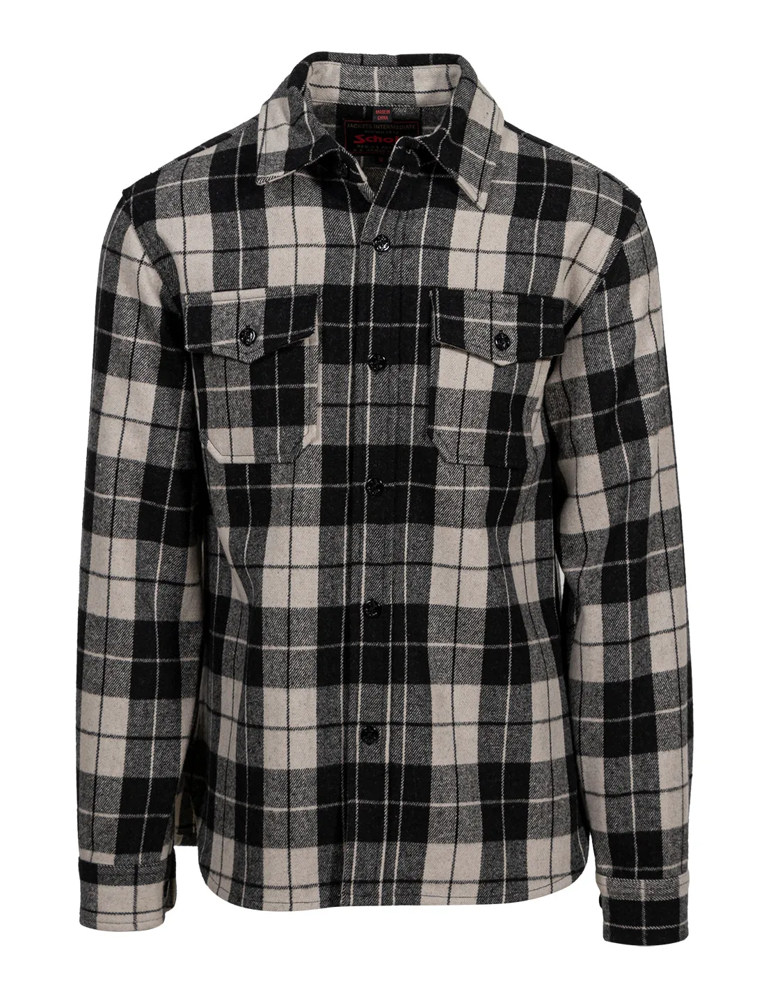 Schott NYC 7310P CPO-skjorte Brown ullblanding