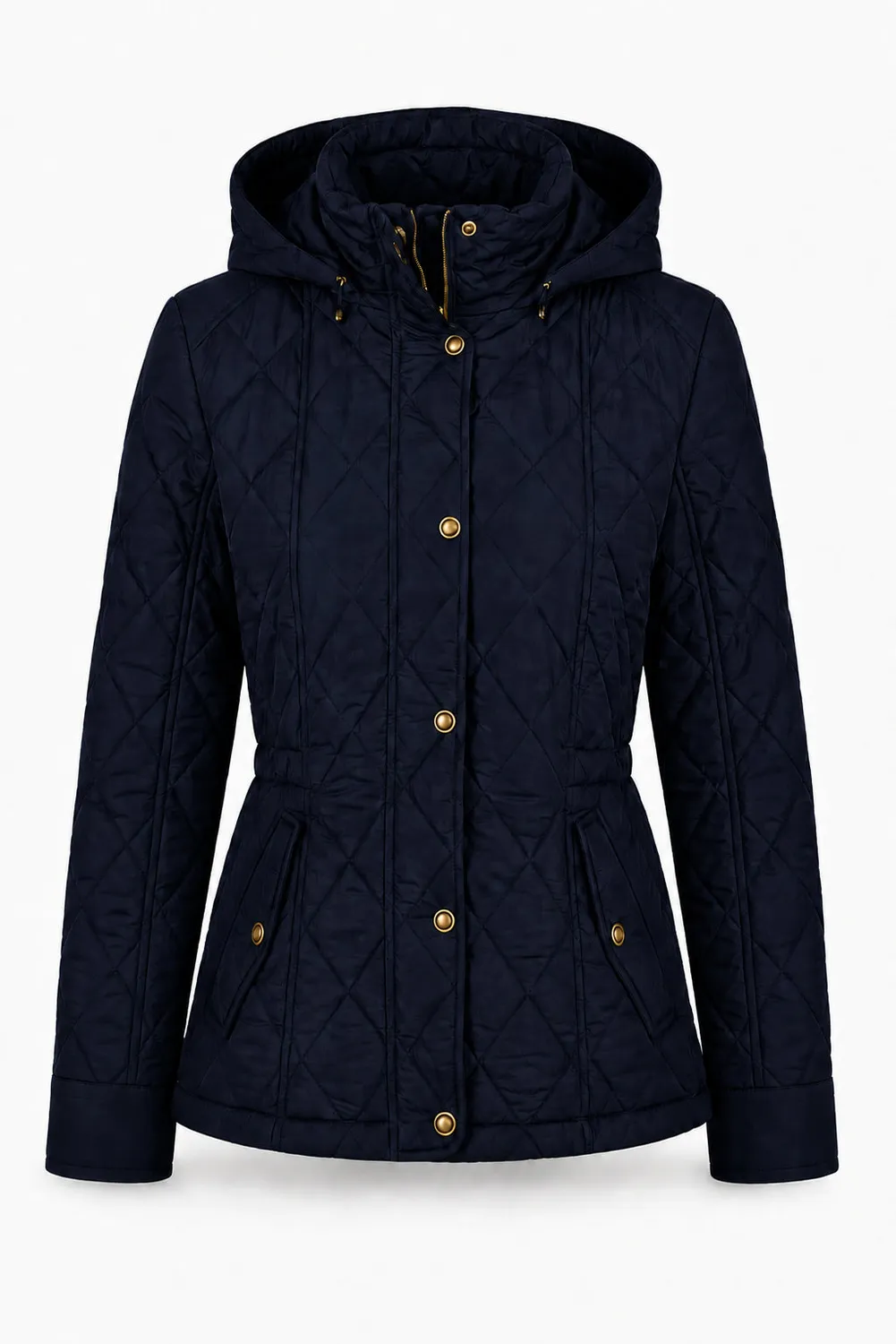 Windfield Kinga vinterjakke dame navy quiltet lang