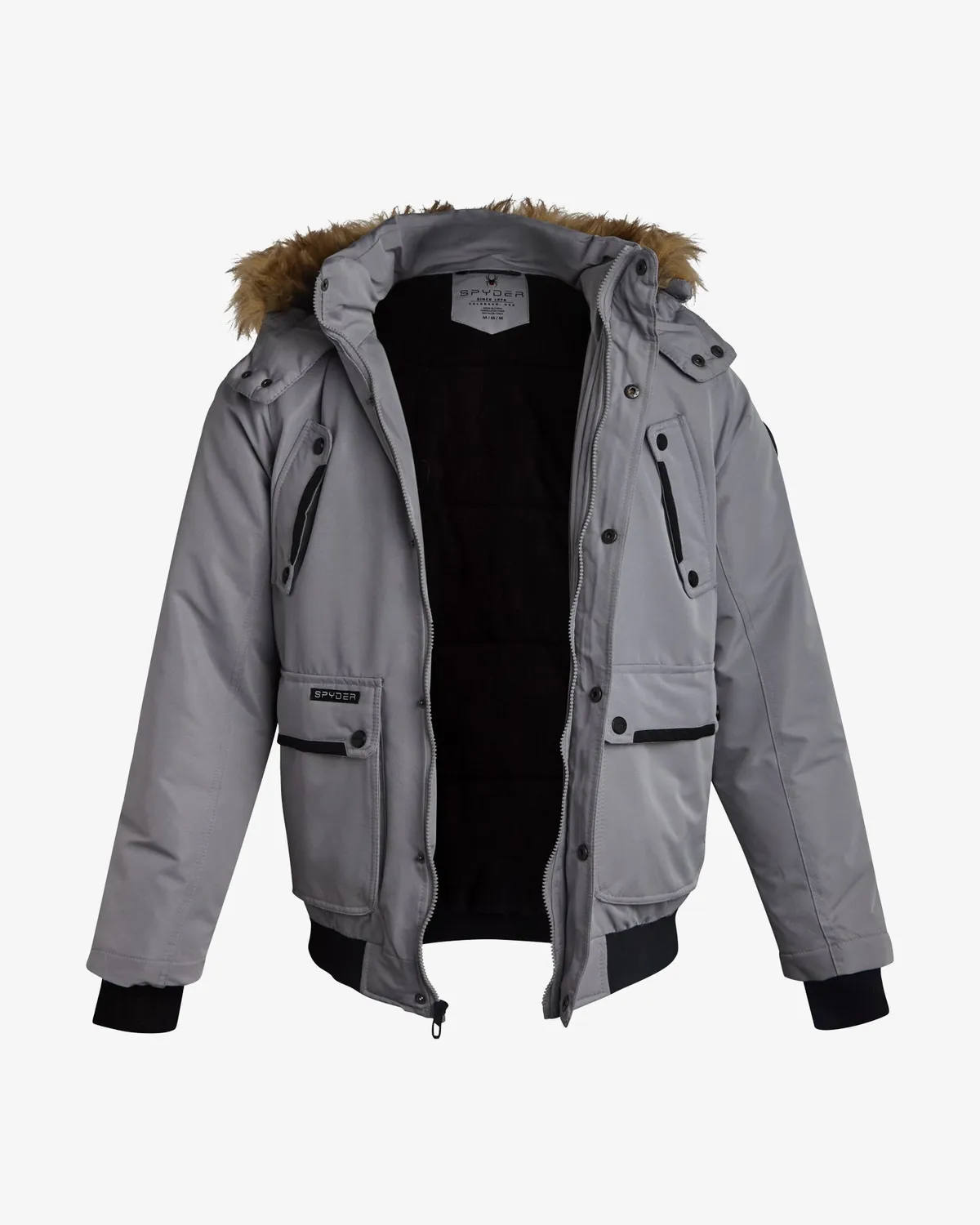 Spyder Parka vinterjakke gutt pewter vindtett