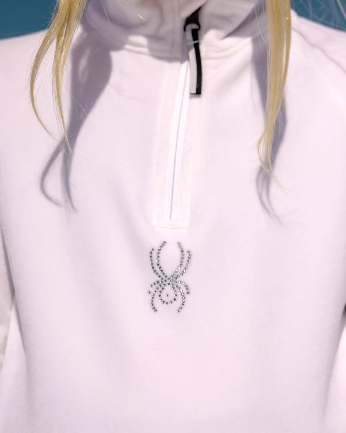 Spyder Shimmer Bug half-zip fleece jente hvit myk