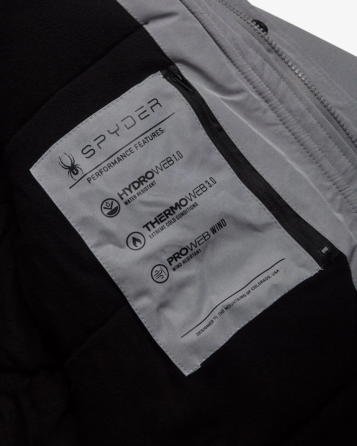 Spyder Parka vinterjakke gutt pewter vindtett