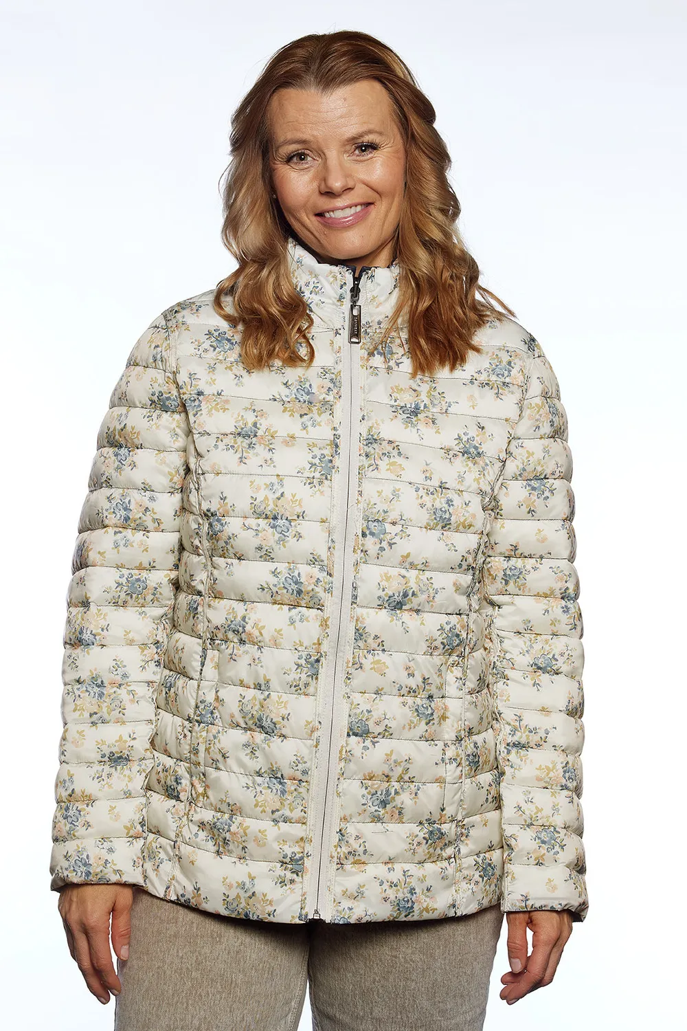 Windfield Idaline vendbar dunjakke stone andedun