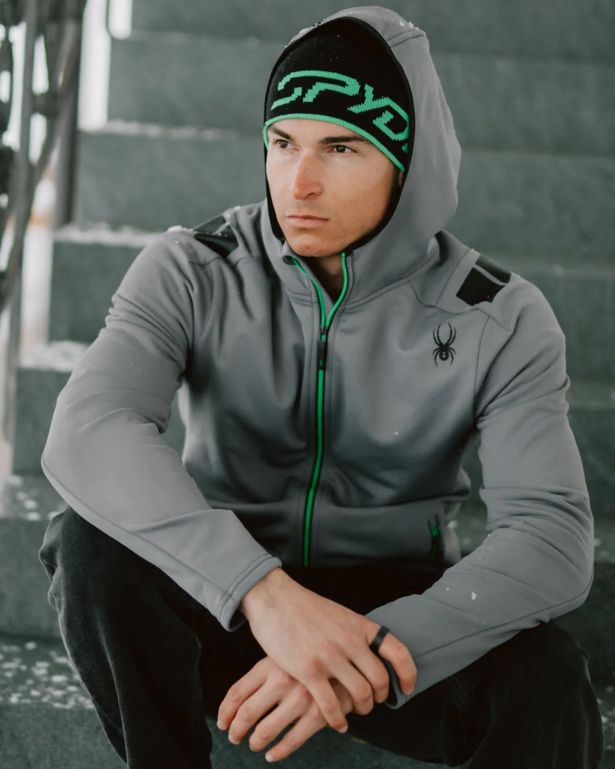 Spyder Speed Fleece fleecejakke herre storm hette