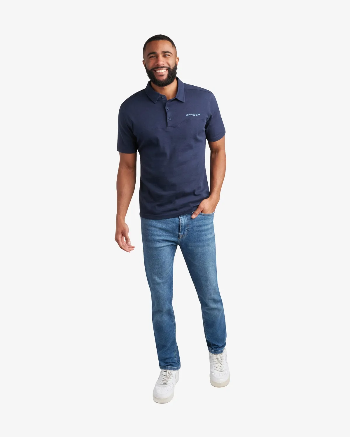 Spyder Interlock kortermet polo svart pustende