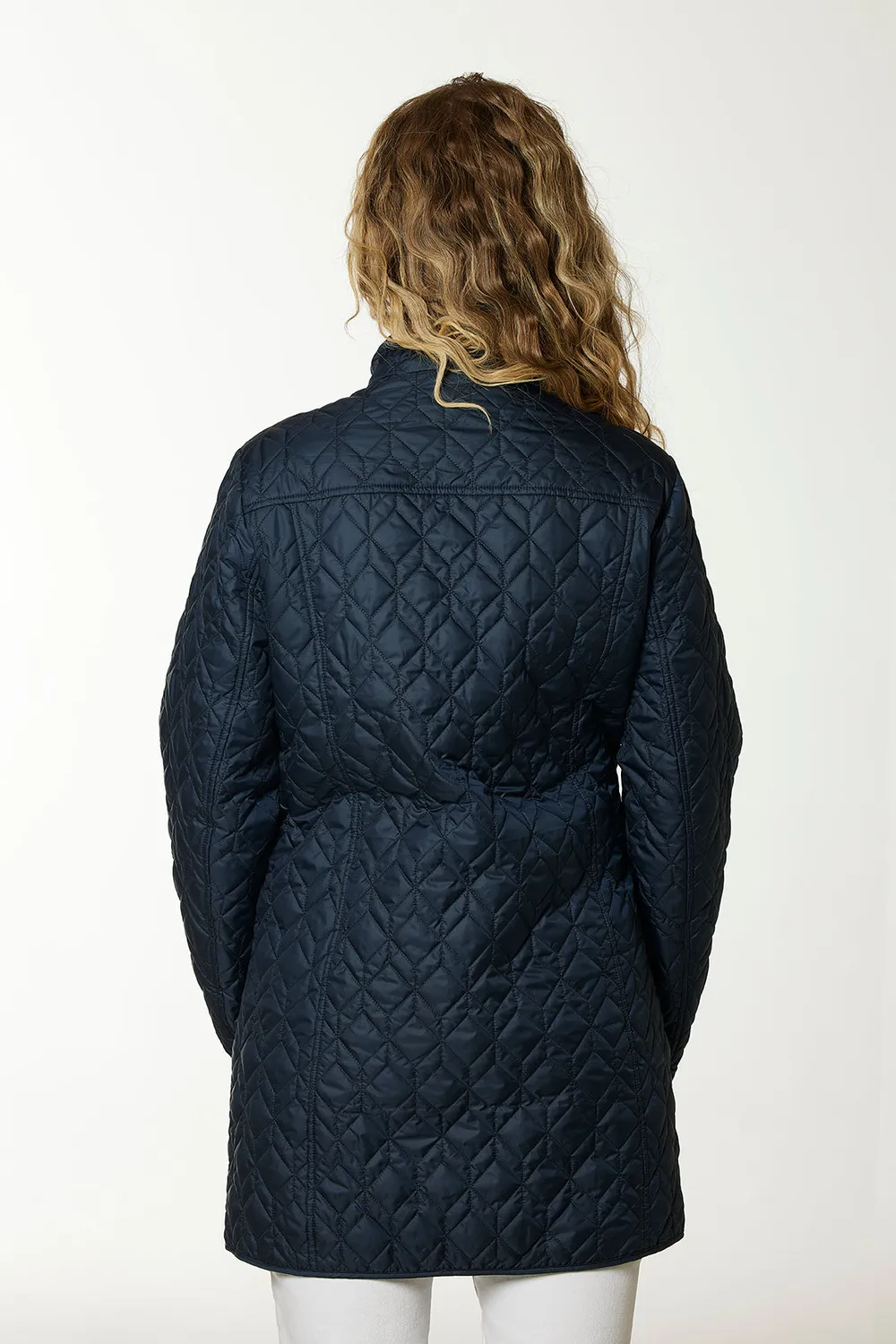Danwear Bella overgangsjakke navy quiltet vegandun