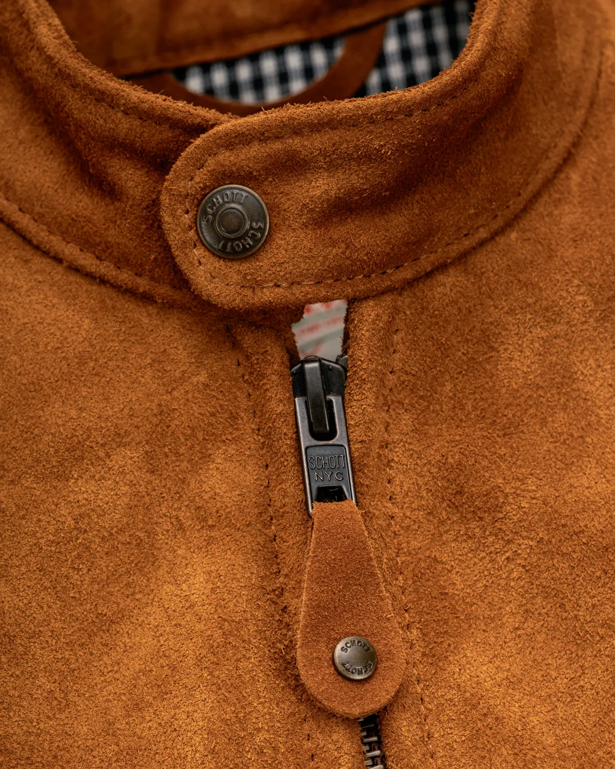 Schott NYC 341 café racer skinnjakke tobacco – semsket