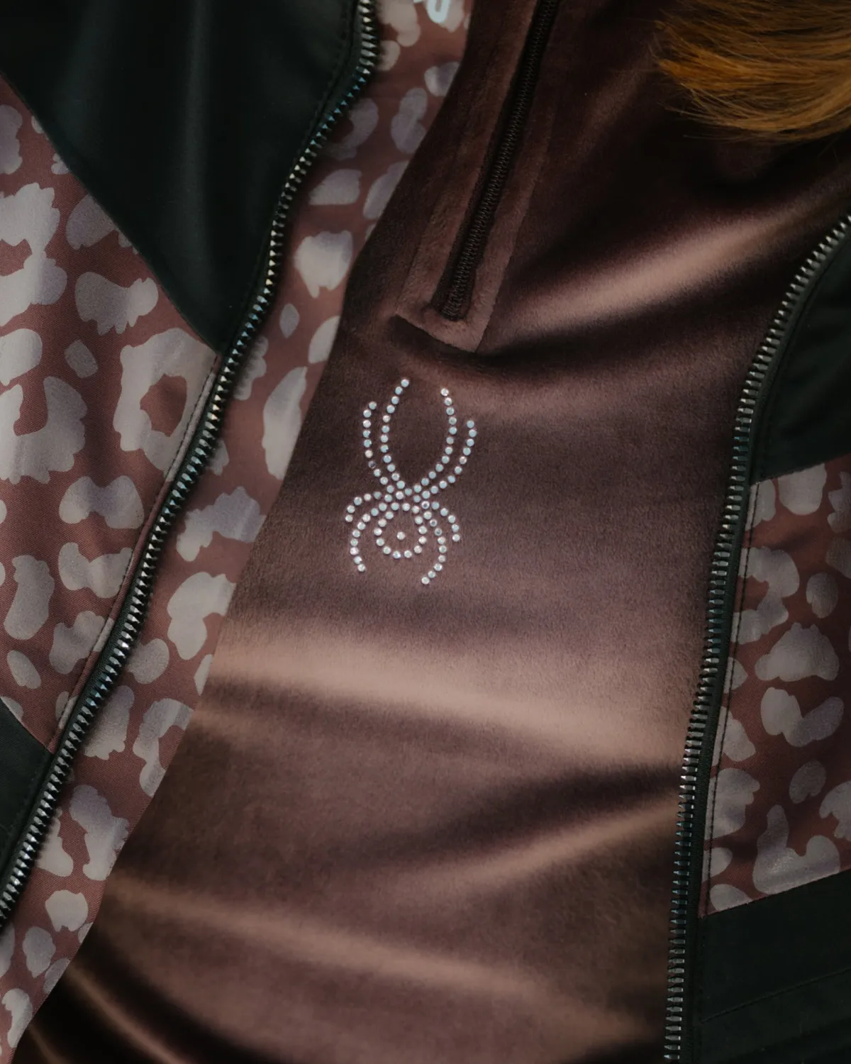 Spyder Shimmer Bug half zip fleece mocca stretch