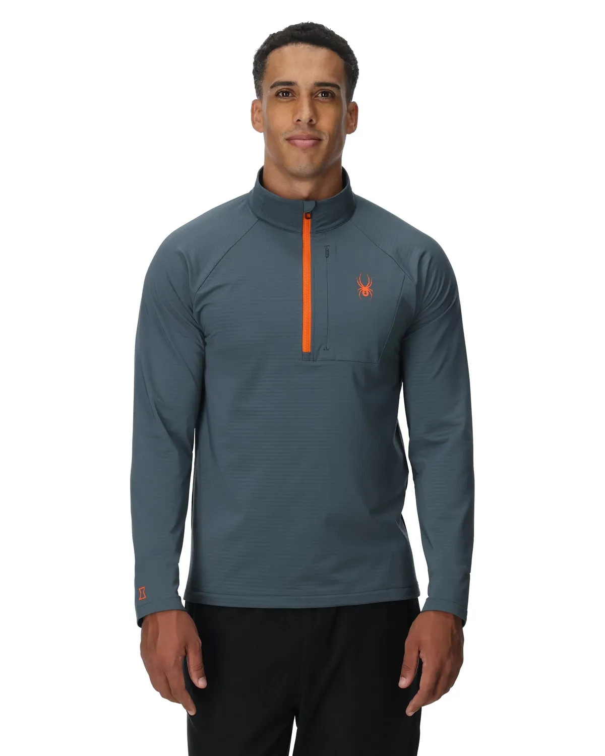 Spyder GridWeb fleece herre slate blue halv glidelås