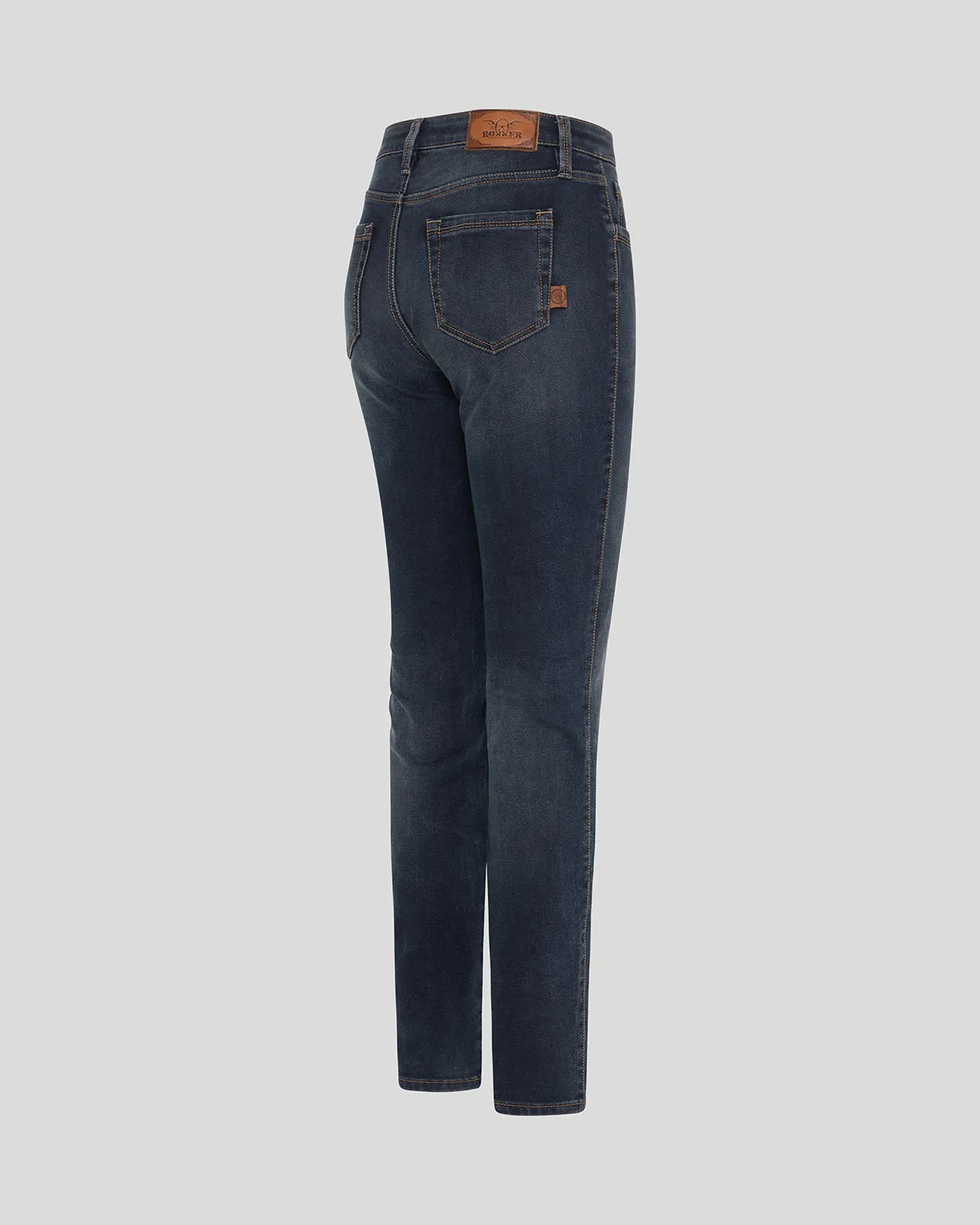 Rokker Rokkertech Mid Waist Slim motorsykkeljeans blå