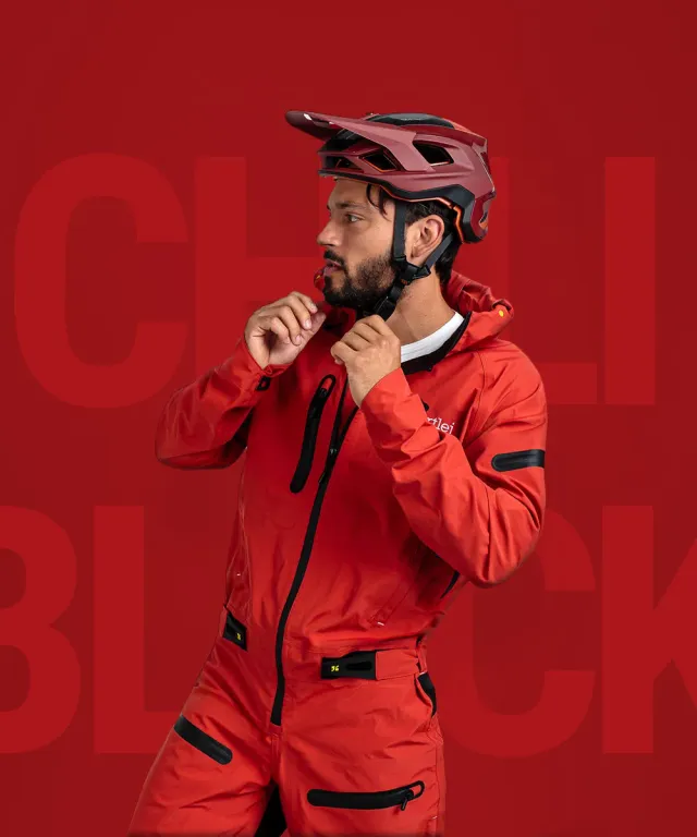dirtlej dirtsuit core edition v6.1 sykkeldress chili sort