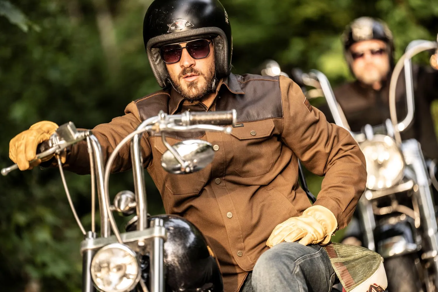 Rokker Bozeman Rider Shirt motorsykkelskjorte brun AAA