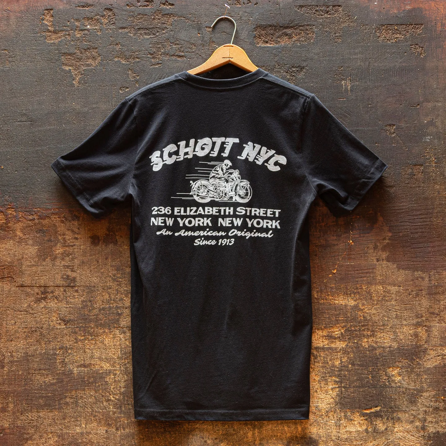 Schott NYC TNYC1 t-skjorte bomull hvit New York