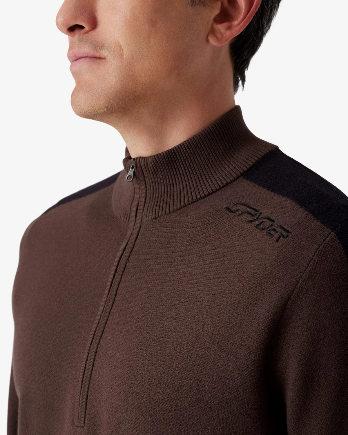 Spyder Verbier genser quarter-zip mocha myk