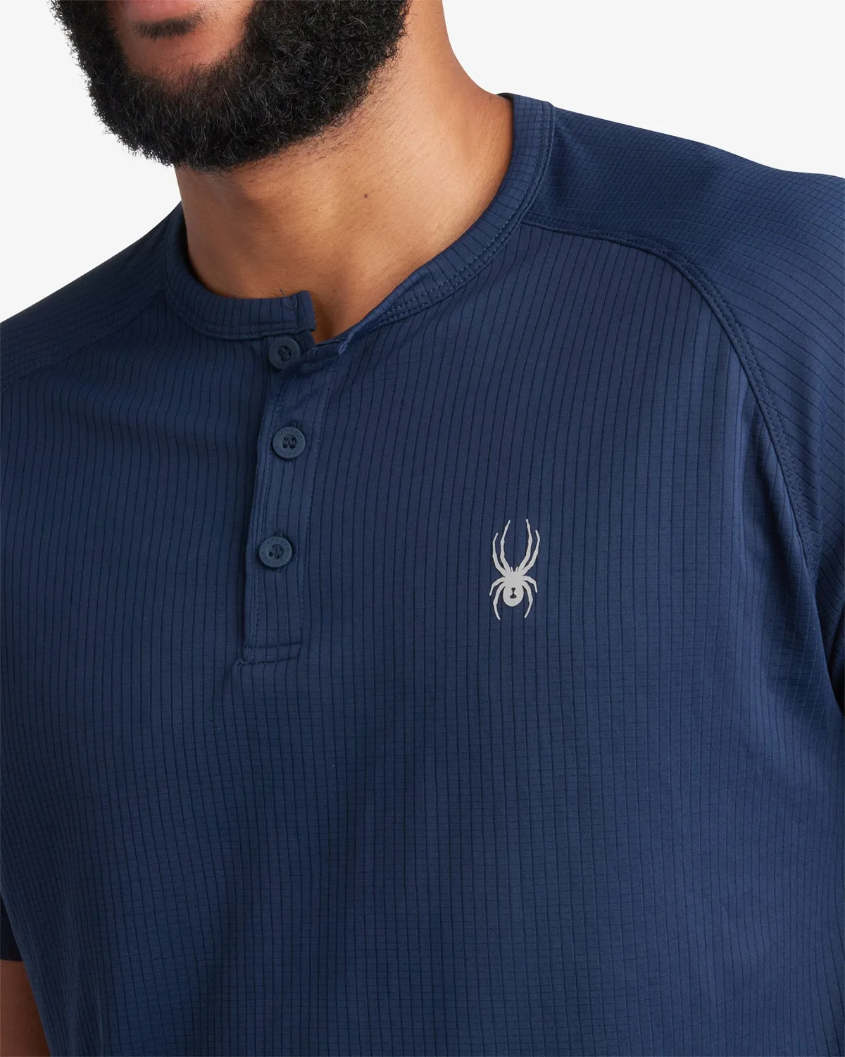 Spyder Short Sleeve Henley t-skjorte herre navy UPF30