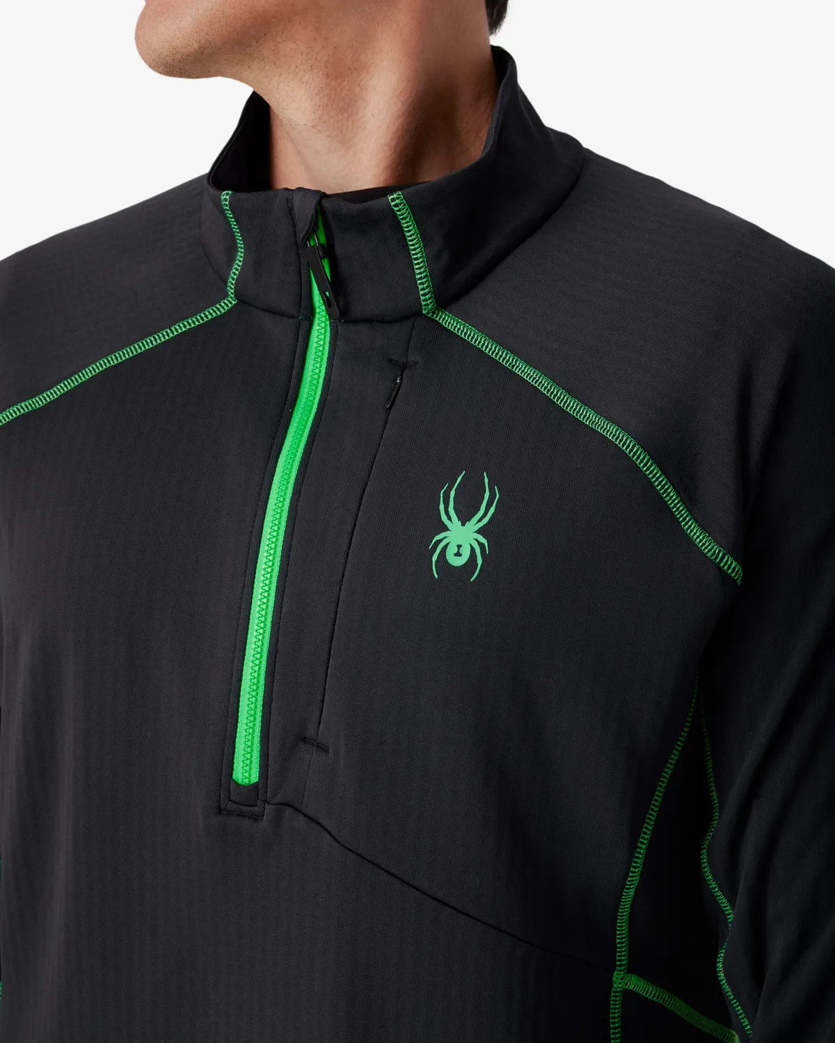 Spyder GridWeb fleecegenser strobe green halv zip
