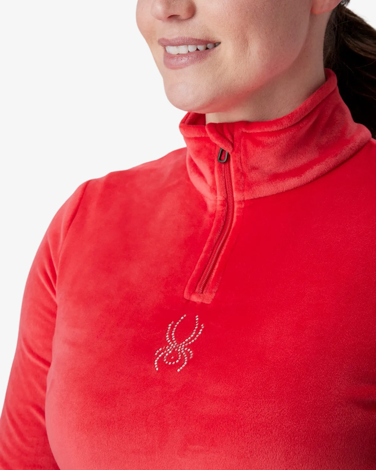 Spyder Shimmer Bug half-zip dame spyder red – fleece