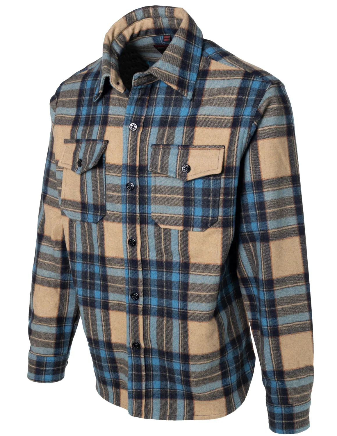 Schott NYC 7210P CPO-skjorte svart ullblanding 30"