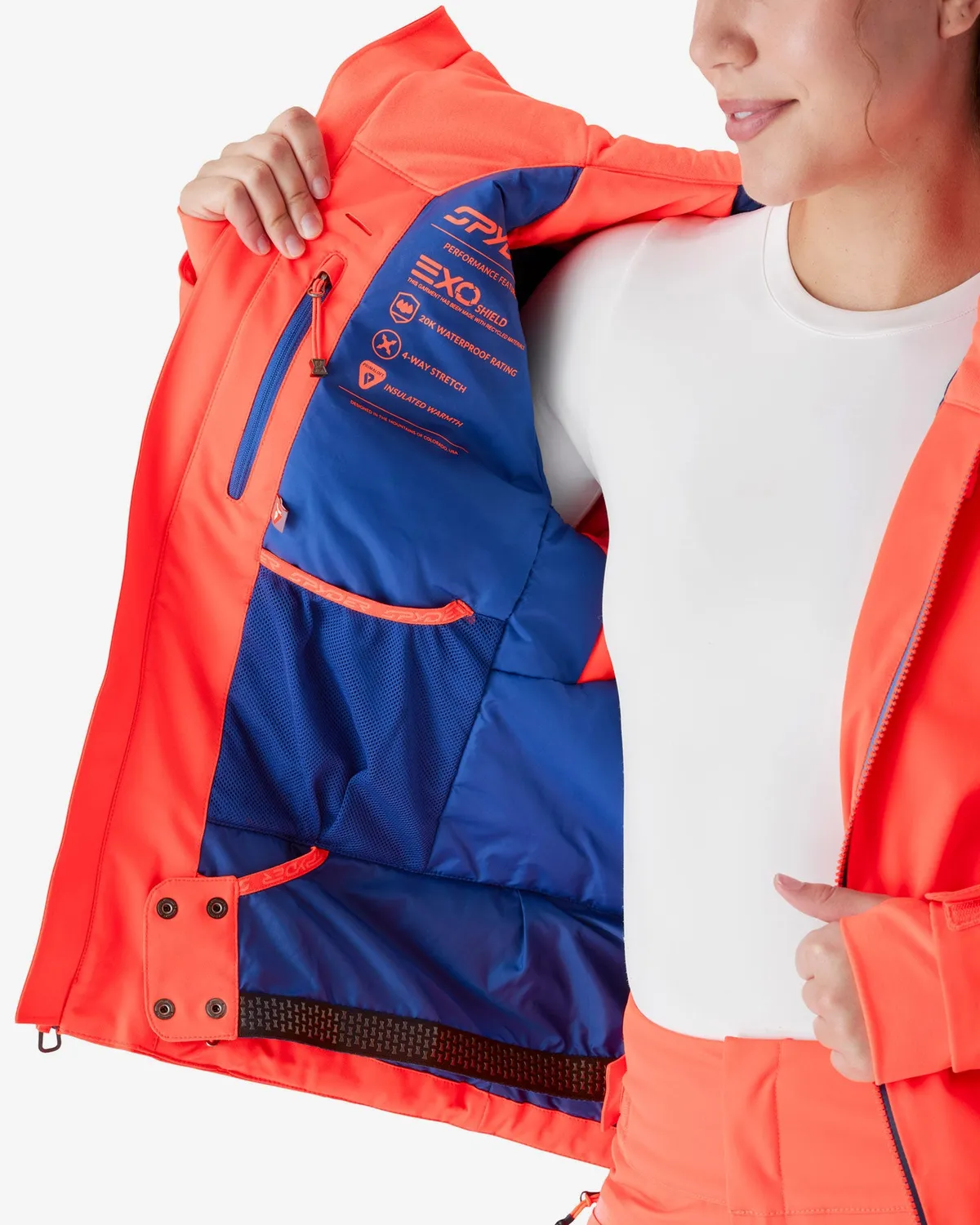 Spyder Temerity Jacket skijakke dame electric coral