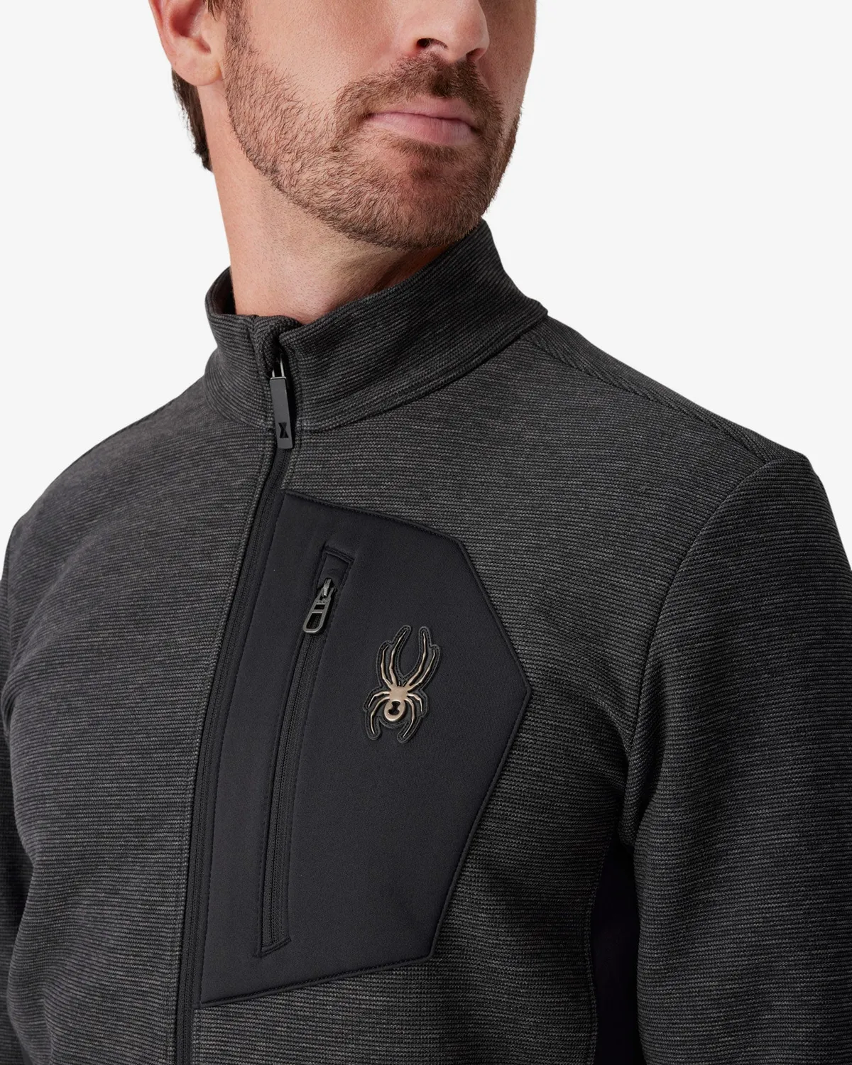 Spyder Bandit fleecejakke black melange vindtett