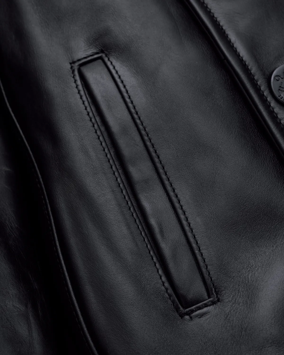 Schott NYC 140 skinnpeacoat svart naked leather