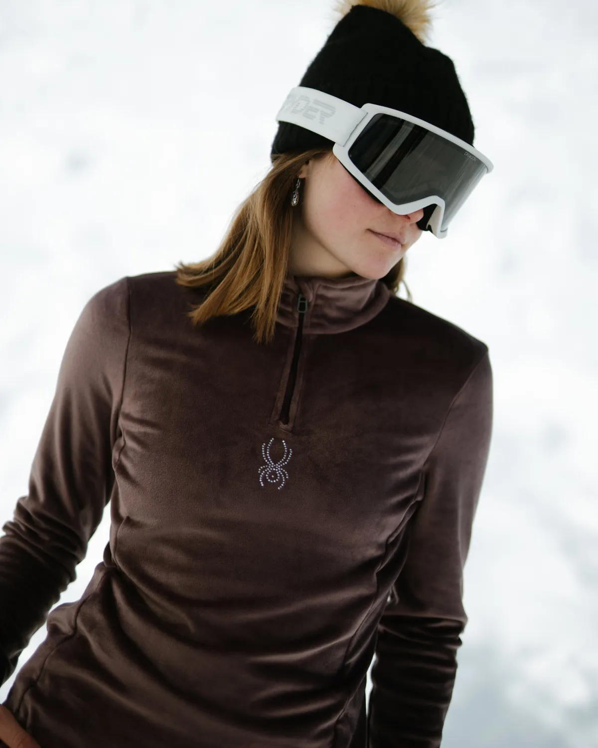 Spyder Shimmer Bug half zip fleece mocca stretch