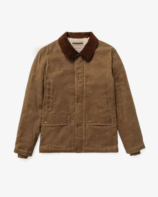 Schott NYC 8438 jakke Khaki – vokset bomull sherpa