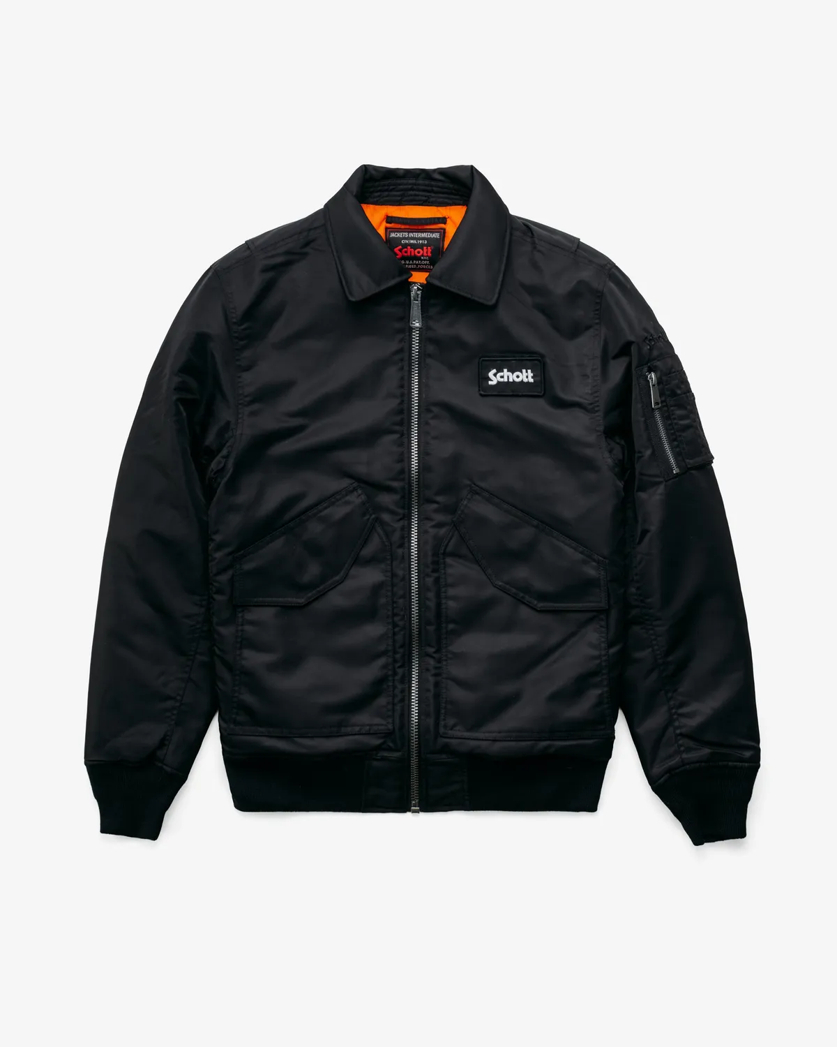 Schott NYC 9335 flyjakke svart nylon CWU