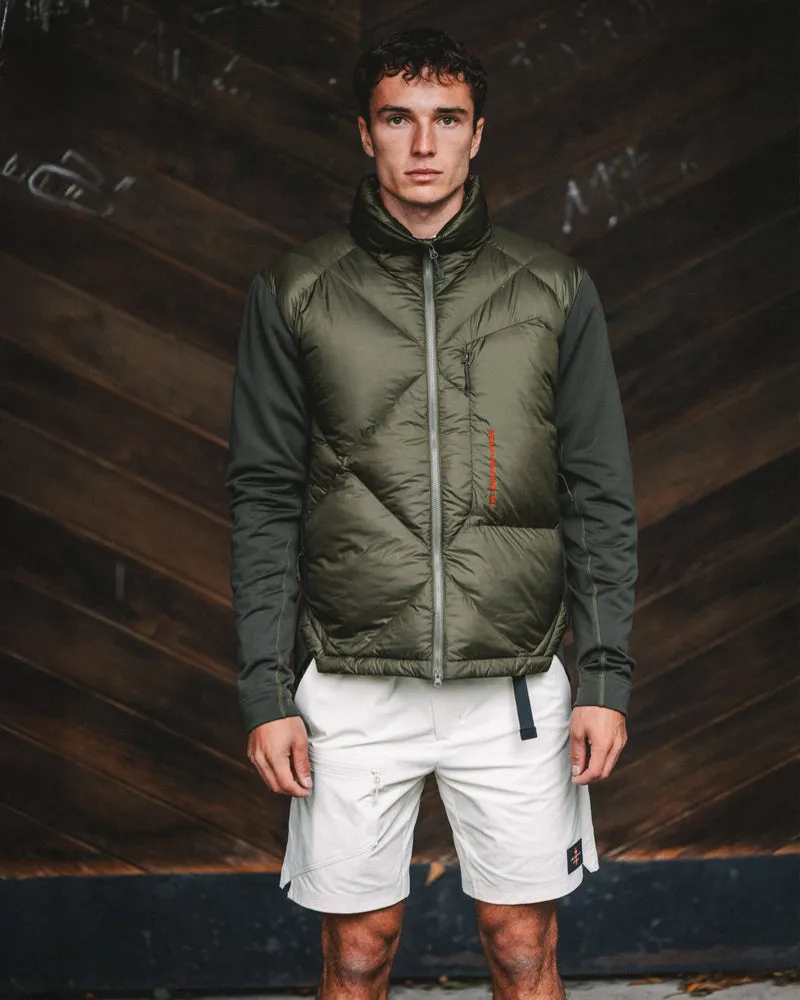 The Mountain Studio E-6 UL dunjakke grønn lett hybrid