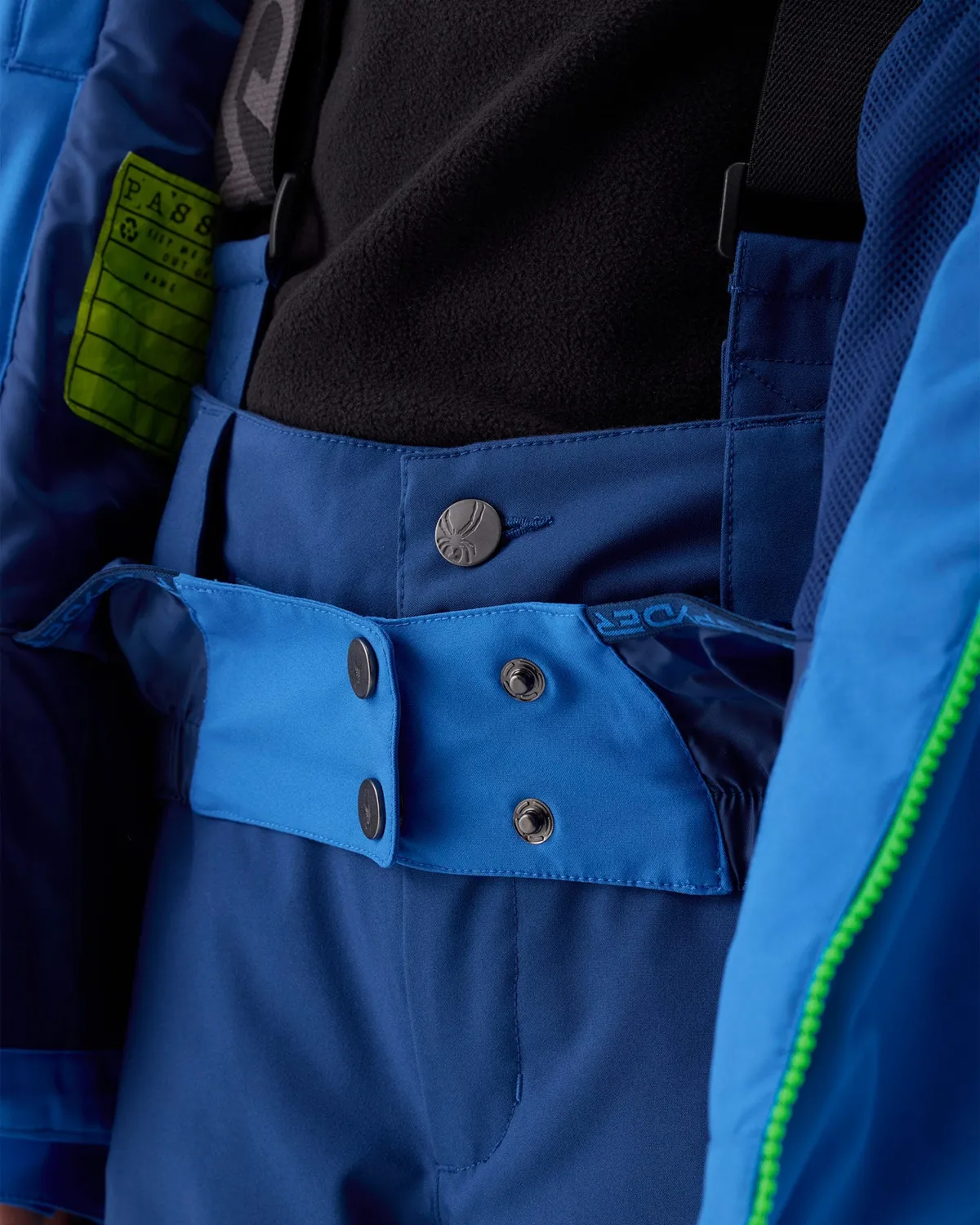 Spyder Leader skijakke gutt bold blue vanntett