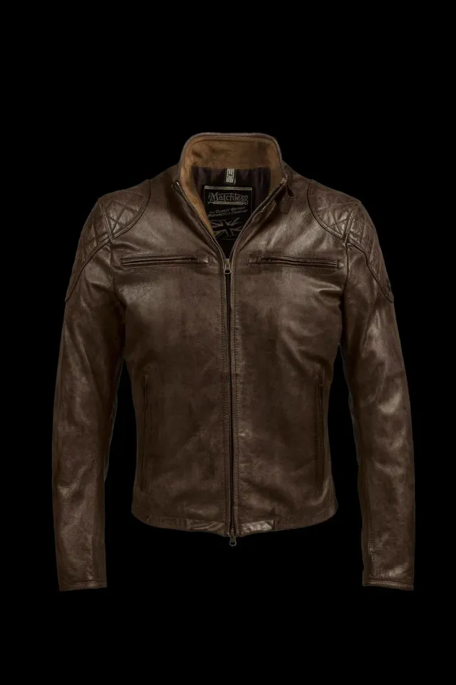 Matchless Osborne Quilted blouson antique brown skinn