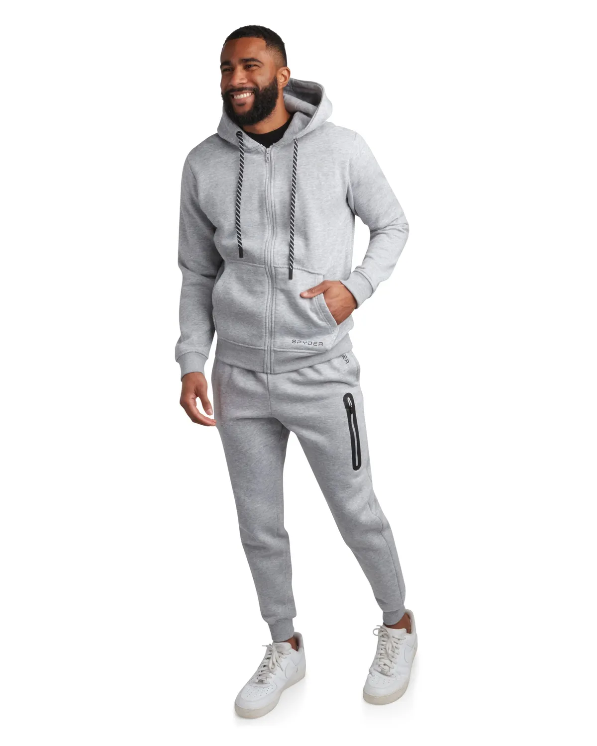 Spyder Fleece Full Zip joggesett heather gray varm