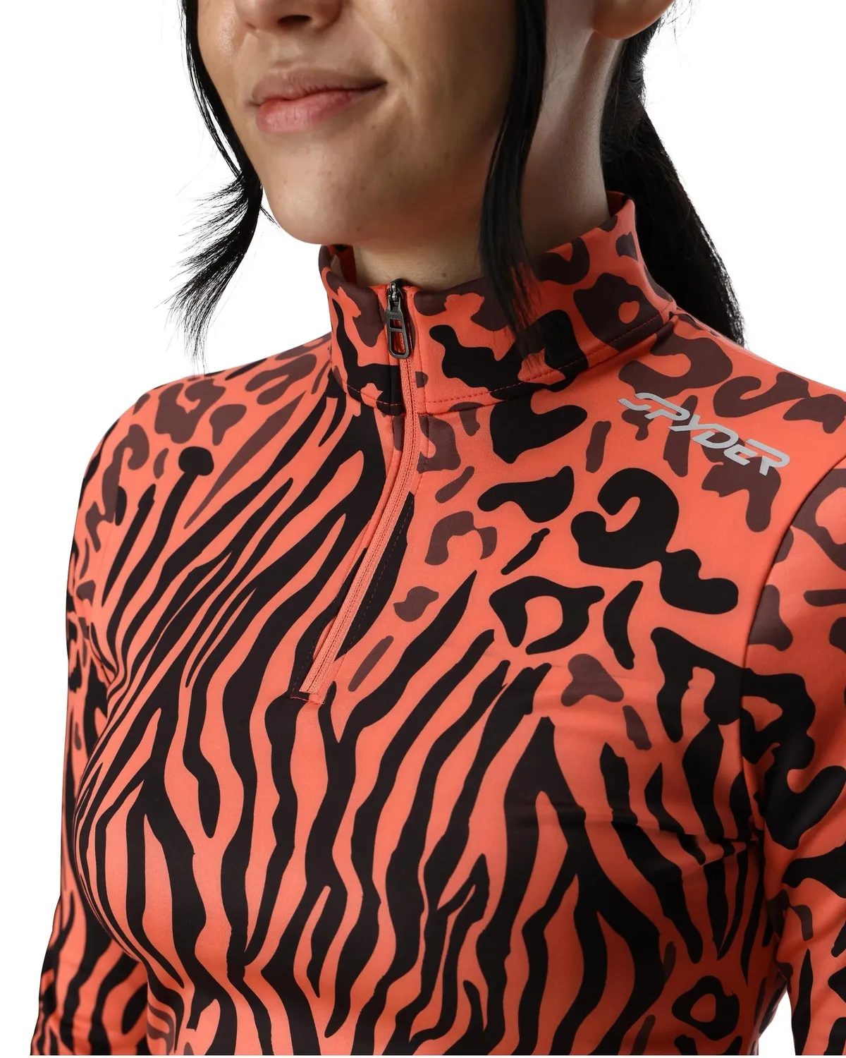 Spyder Vivid Half Zip mellomlag coral – fukttransporterende