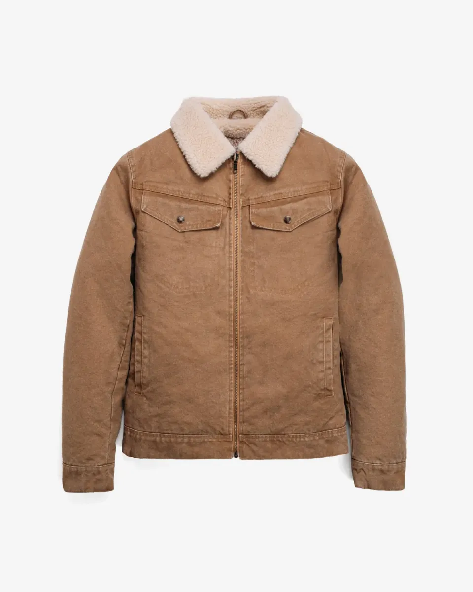 Schott NYC 8624 mekanikerjakke tobacco sherpafor