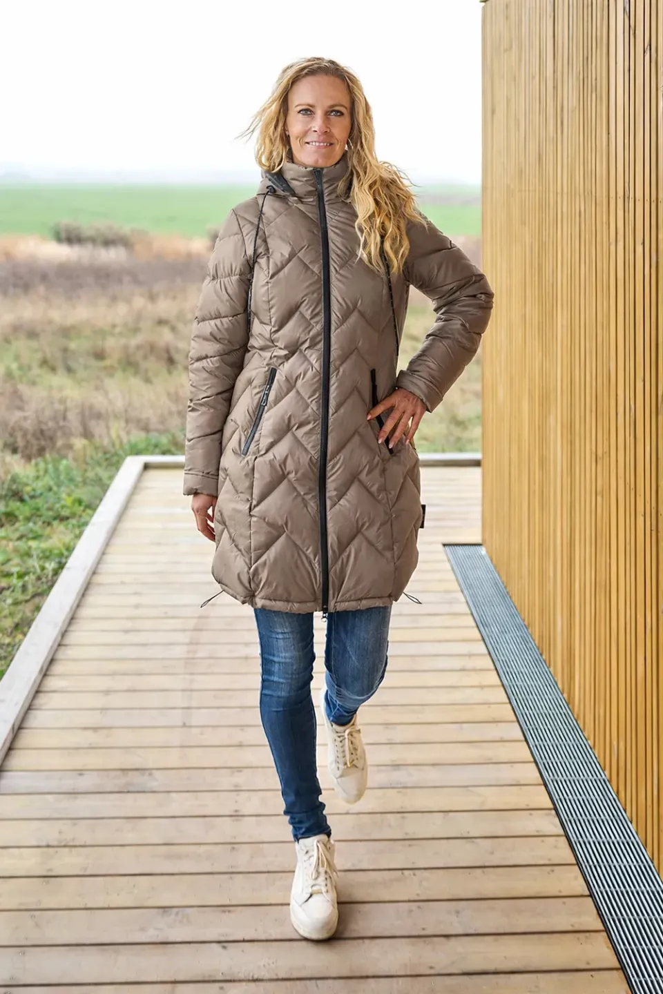 Windfield Kit vinterjakke taupe varm dame
