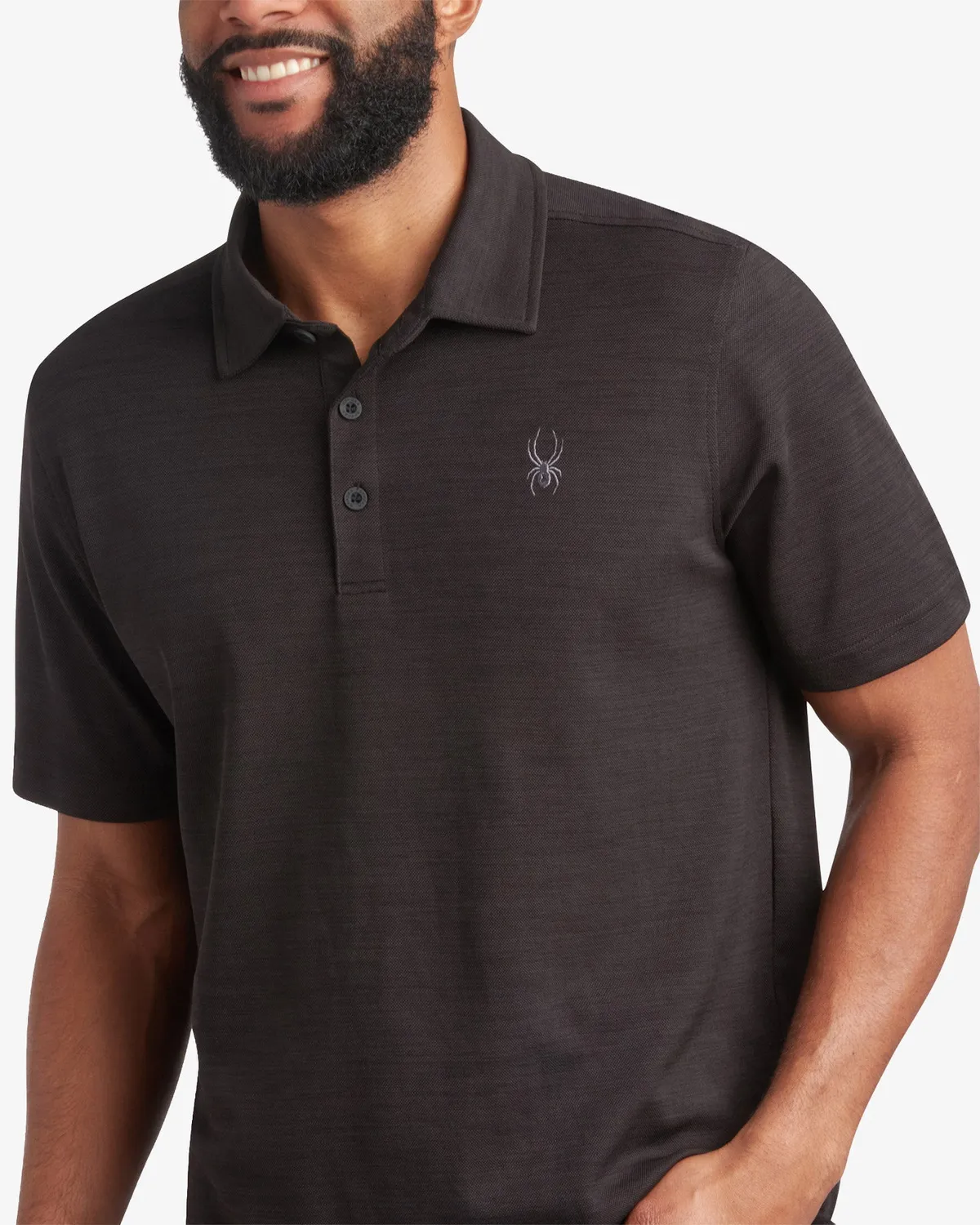Spyder Tech polo herre svart kortermet UPF30+