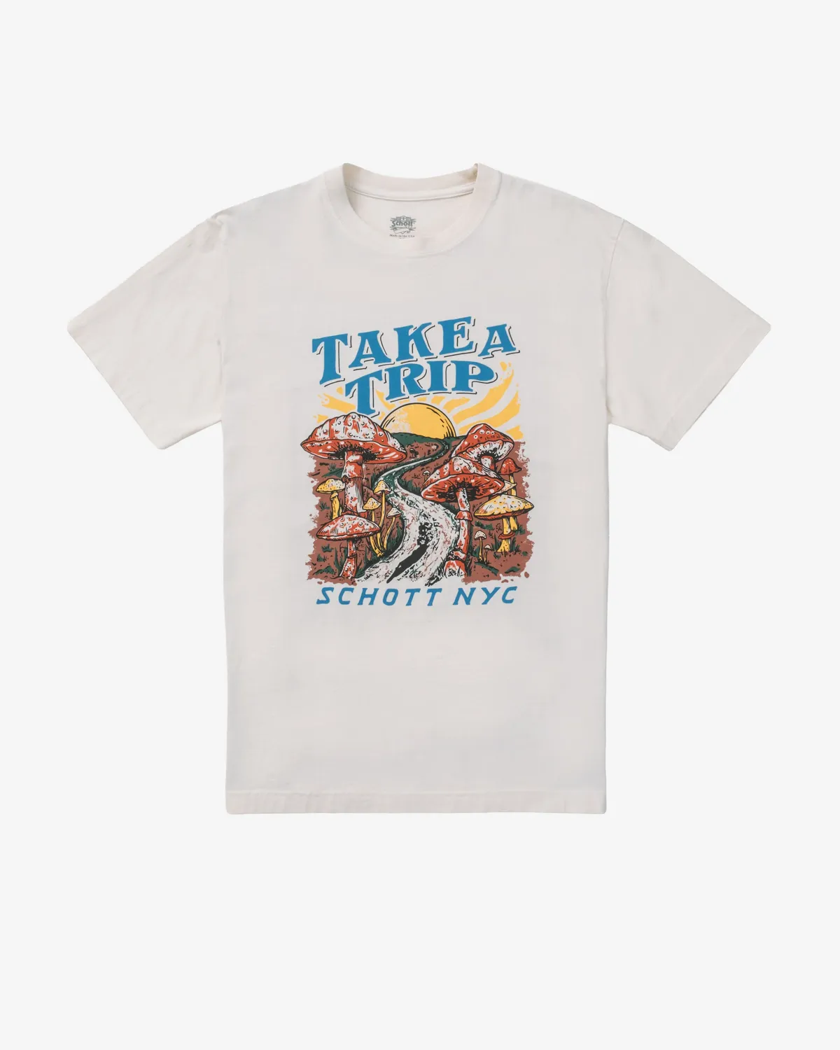 Schott NYC TTRIP t-skjorte offwhite kraftig