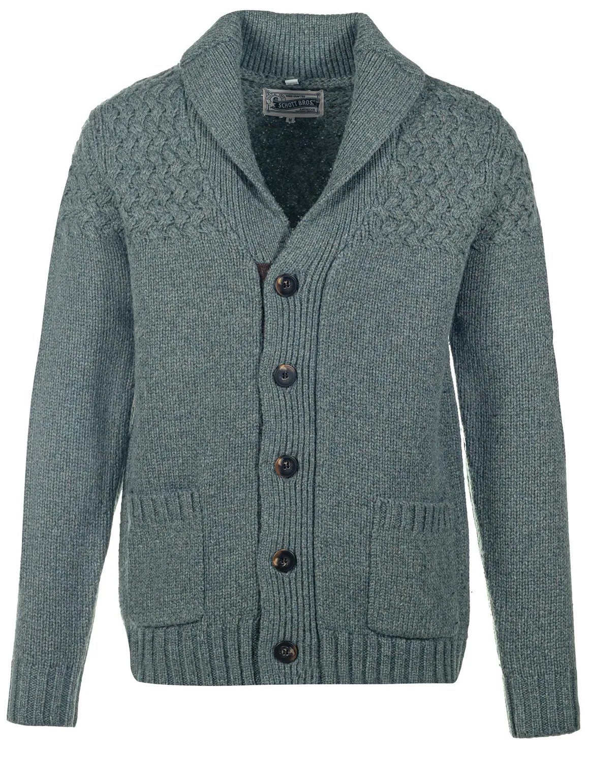 Schott NYC SW2029 cardigan gråsvart ull sjal