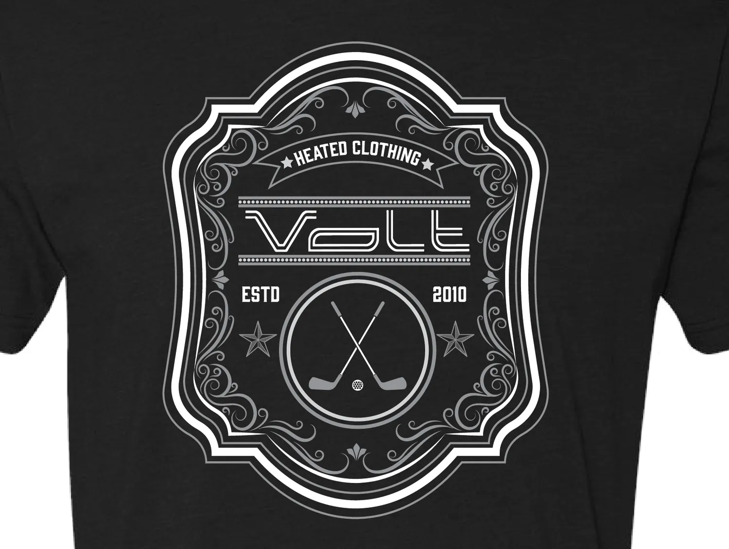 VoltHeat Logo Gear Black t-skjorte svart bomull